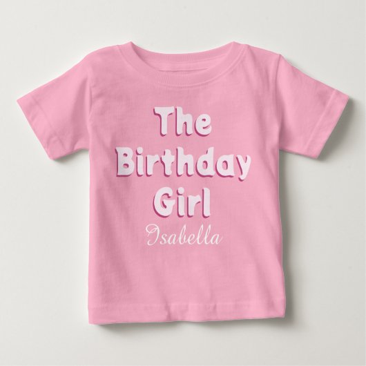 T-shirt Pour Bébé La fille d'anniversaire mignonne rose (Devant)