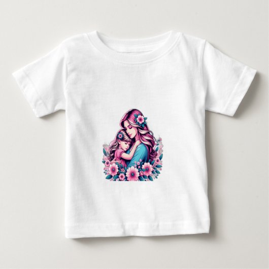 T-shirt Pour Bébé La fille de maman (Devant)
