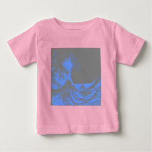 T-shirt Pour Bébé La Grande Vague Maritime Bleu & Gris