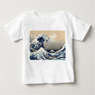 T-shirt Pour Bébé La grande vague outre de l'art de pixel de bit de