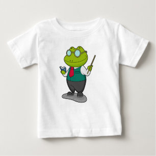 T-shirt Pour Bébé La grenouille comme enseignant avec livre