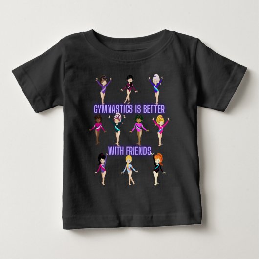 T-shirt Pour Bébé La Gymnastique Est Mieux Avec Les Amis (Devant)