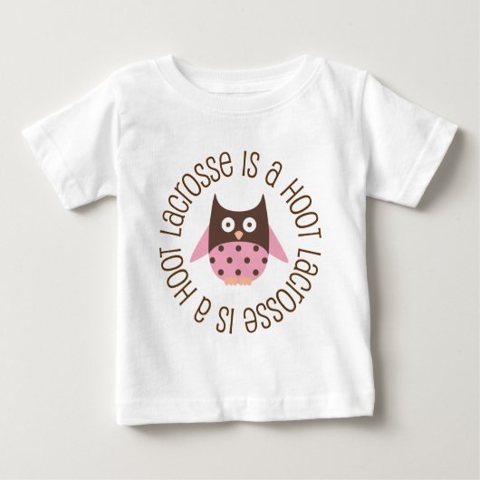 T-shirt Pour Bébé La lacrosse est un hibou de huée (Devant)