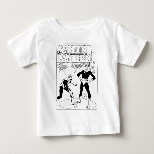 T-shirt Pour Bébé La lanterne verte enlève l'anneau, noir et blanc (Devant)