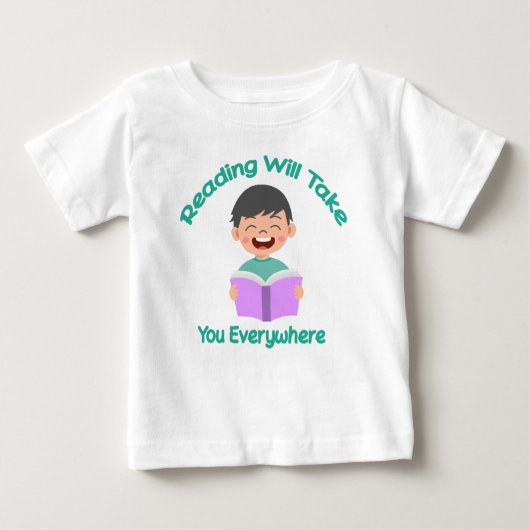 T-shirt Pour Bébé La Lecture Vous Emmènera Partout (Devant)