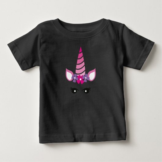 T-shirt Pour Bébé La licorne rose (Devant)