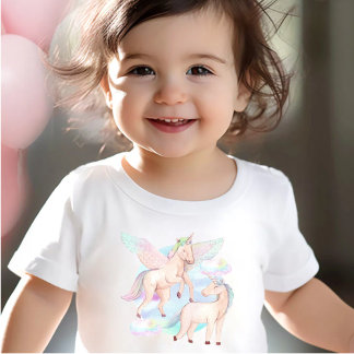 T-shirt Pour Bébé La licorne volante enchantée