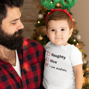 T-shirt Pour Bébé La liste des vilains du Père Noël - Je peux expliq
