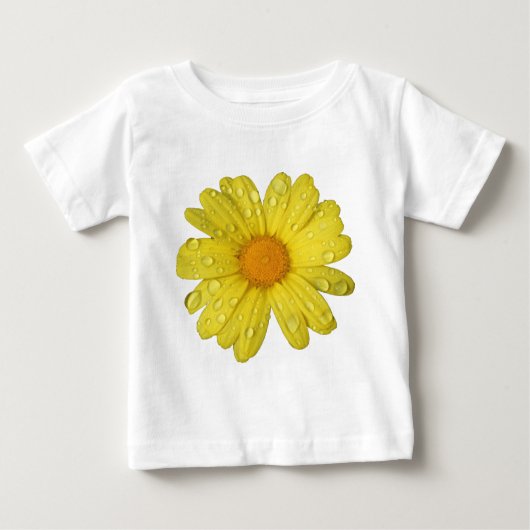 T-shirt Pour Bébé La marguerite jaune dans la pluie (Devant)