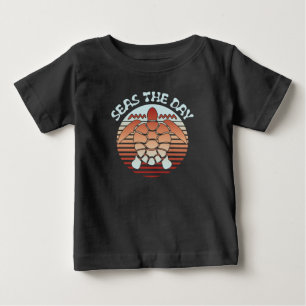 T-shirt Pour Bébé La Mer Le Jour   Vibes d'été Tortue