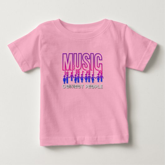 T-shirt Pour Bébé La musique connecte les gens | (Devant)