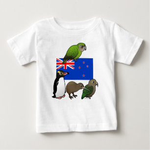 T-shirt Pour Bébé La Nouvelle Zélande Birdorables