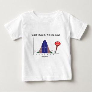 T-shirt Pour Bébé Là où je tombe sur la courbe de Bell je suis ici
