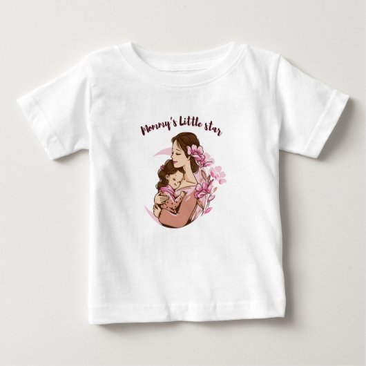 T-shirt Pour Bébé La petite étoile de maman (Devant)