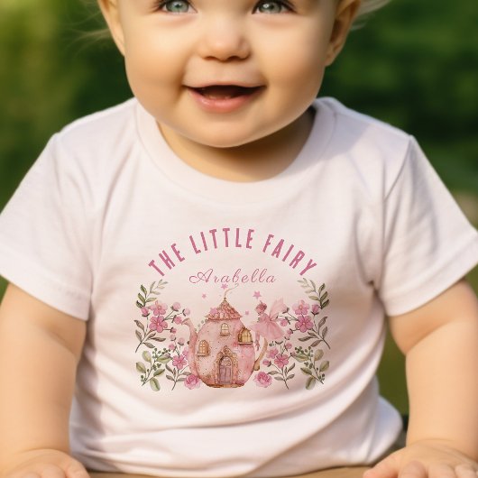 T-shirt Pour Bébé La Petite Fée Et Théière Anniversaire