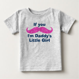 T-shirt Pour Bébé La petite fille de papa Moustache