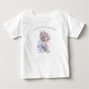 T-shirt Pour Bébé La petite sirène de Daddie Coquillages bleus viole