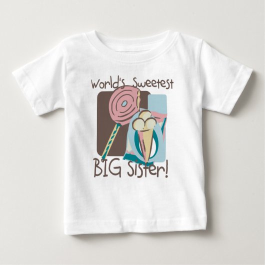T-shirt Pour Bébé La plus douce des grandes soeurs du monde (Devant)