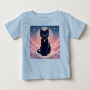 T-shirt Pour Bébé La Reine Du Ciel De Chat Noir