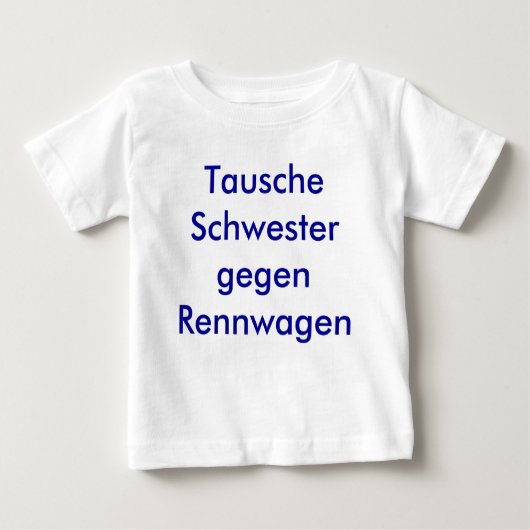 T-shirt Pour Bébé La soeur échange contre des voitures de (Devant)
