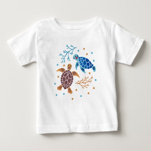 T-shirt Pour Bébé La tortue de mer (Devant)