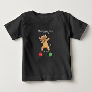 T-shirt Pour Bébé La vache écossaise des Highlands appelle