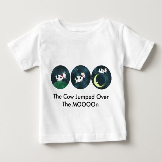 T-shirt Pour Bébé La Vache S'Est Jumelée Au-Dessus De La MOOOn (Devant)