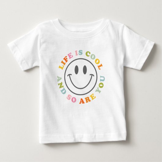 T-shirt Pour Bébé La vie est Cool heureux visage souriant Emoji (Devant)