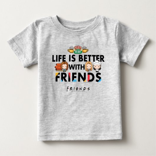 T-shirt Pour Bébé La vie est meilleure avec les amis™ Chibi Art (Devant)