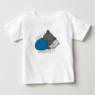T-shirt Pour Bébé La vie est parfaite - Chat couché