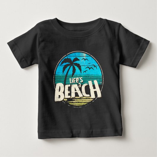T-shirt Pour Bébé La vie est une plage (Devant)