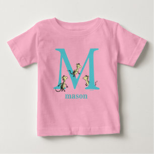 T-shirt Pour Bébé L'ABC de Dr Seuss : Lettre M - Bleu sarcelle Ajo