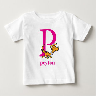 T-shirt Pour Bébé L'ABC de Dr Seuss : Lettre P - Rose   Ajoutez votr