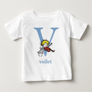 T-shirt Pour Bébé L'ABC du Dr Seuss : Lettre V - Bleu Ajoutez votr