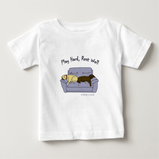 T-shirt Pour Bébé labos jaunes et chocolatés (Devant)