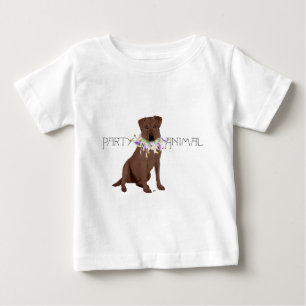 T-shirt Pour Bébé Labrador Retriever Animal de Fête Brun