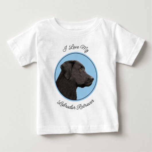 T-shirt Pour Bébé Labrador Retriever Black Peinture Original Chien A (Devant)