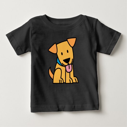 T-shirt Pour Bébé Labrador Retriever chiot chien assis en or mignon  (Devant)