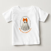 T-shirt Pour Bébé Lace Ghost with Bow in Wreath and Stars (Devant)