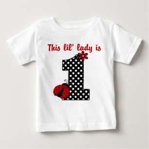 T-shirt Pour Bébé "Ladybug First Birthday" MONOGRAM RUFFLE TEL