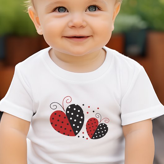 T-shirt Pour Bébé Ladybug Heart mignon