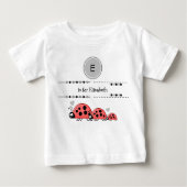 T-shirt Pour Bébé Ladybugs ajouter nom noir et gris (Devant)