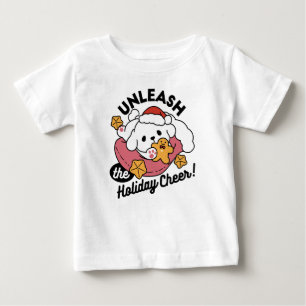 T-shirt Pour Bébé Laisser la joie des fêtes - Noël de chien mignon