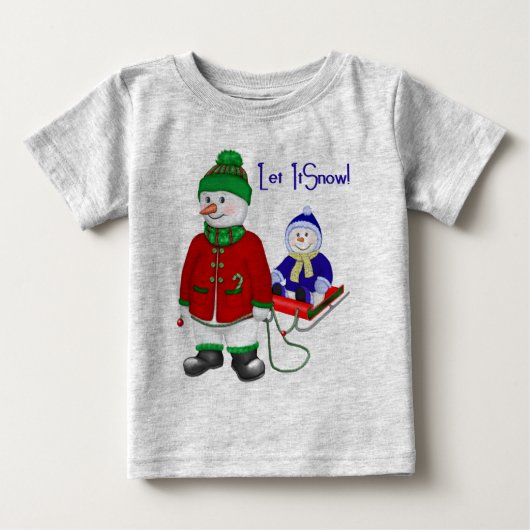 T-shirt Pour Bébé Laisser neiger (Devant)