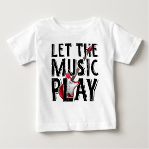 T-shirt Pour Bébé Laissez La Musique Jouer La Guitare Électrique