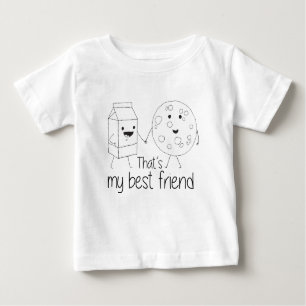 T-shirt Pour Bébé Lait et biscuits Meilleurs amis BFF Friendship Art