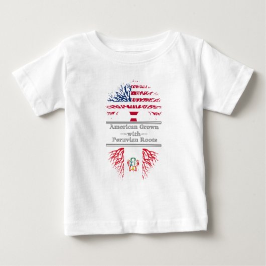 T-shirt Pour Bébé L'Américain développé avec des Péruviens enracine (Devant)