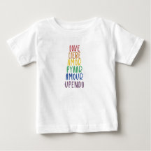 L'amour dans plusieurs langues Rainbow Pride Baby 
