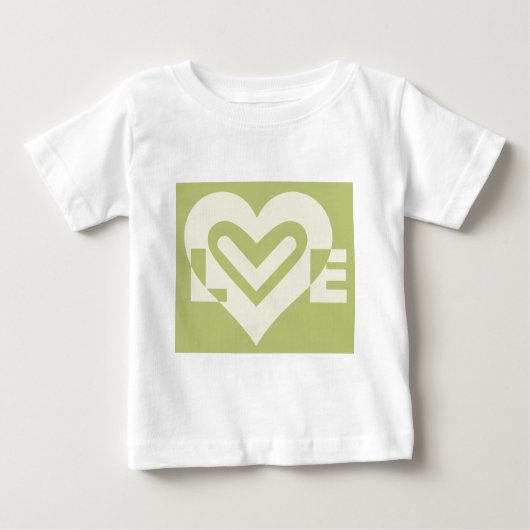 T-shirt Pour Bébé L'amour dans Sage Green (Devant)