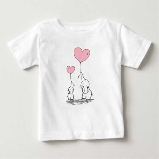 T-shirt Pour Bébé L'amour des éléphants (Devant)